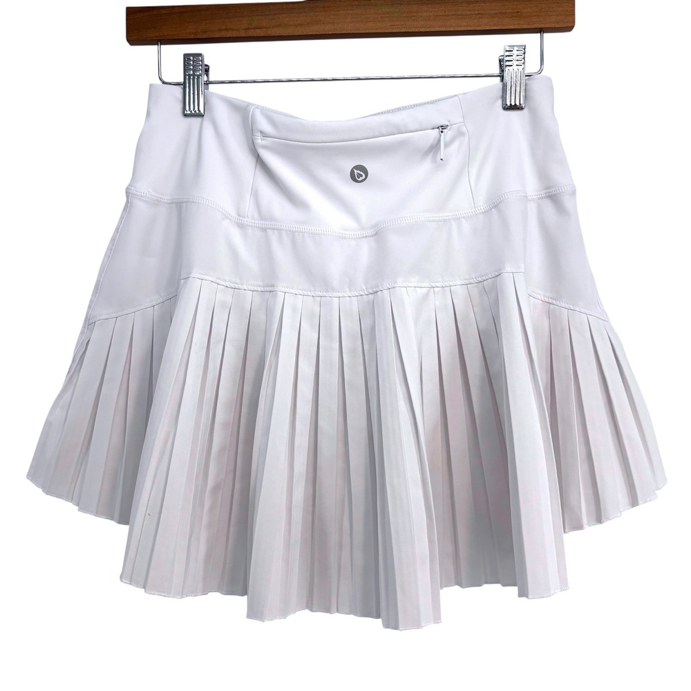 Baleaf Women White Pleated Running Skirt Tennis Skort with Pockets Size Medium - Picture 2 of 7